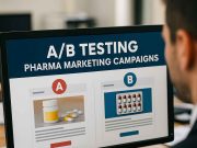 A/B Testing Your Pharma Marketing Campaigns Marketing specialist performing A/B test analysis for a pharma campaign