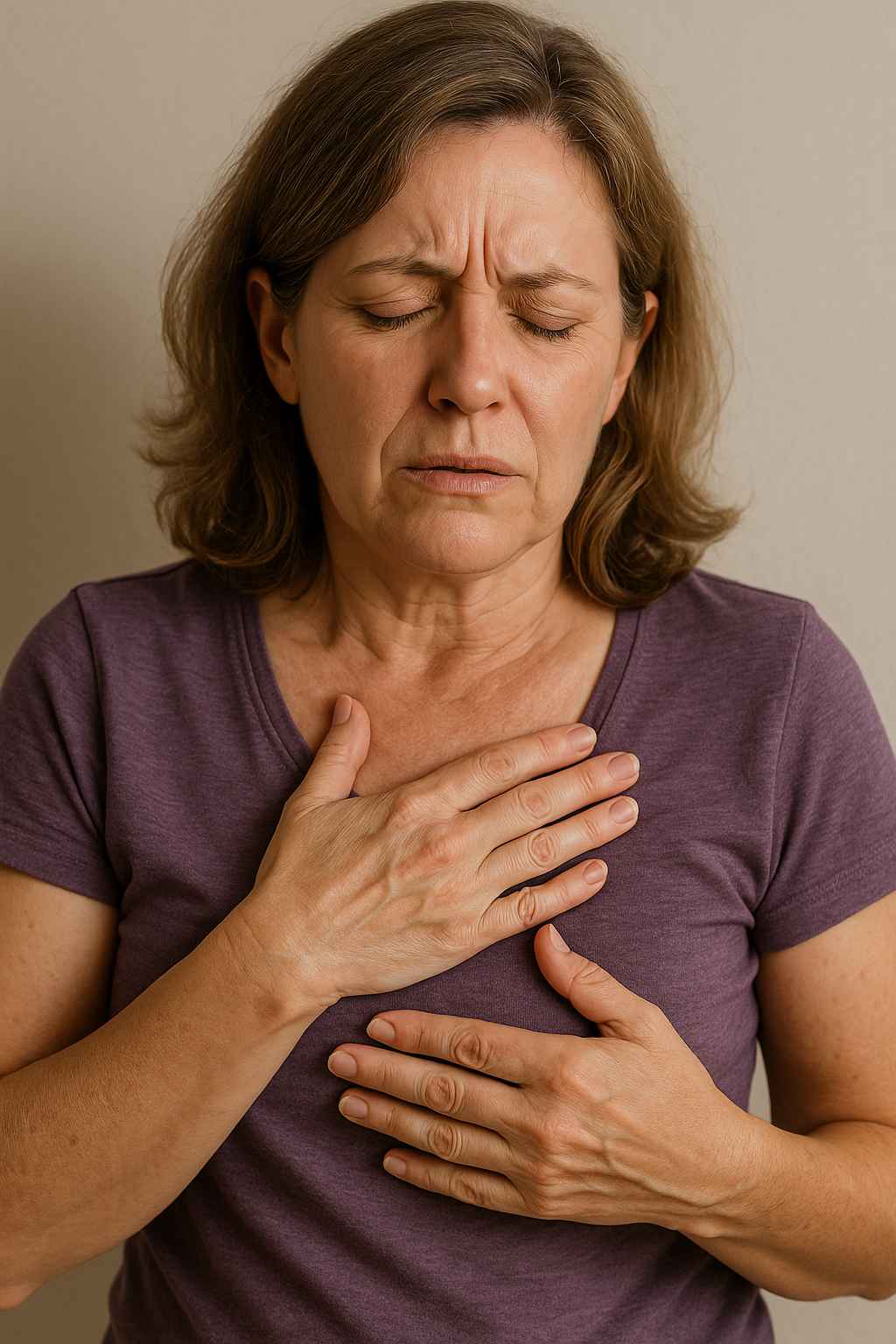 Acid Reflux and Heartburn Relief Tips Person with acid reflux and heartburn holding chest