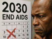 Goal To End Aids by 2030 Most Likely Will Not Happen Crowd marching with HIV awareness signs and red ribbons during city event