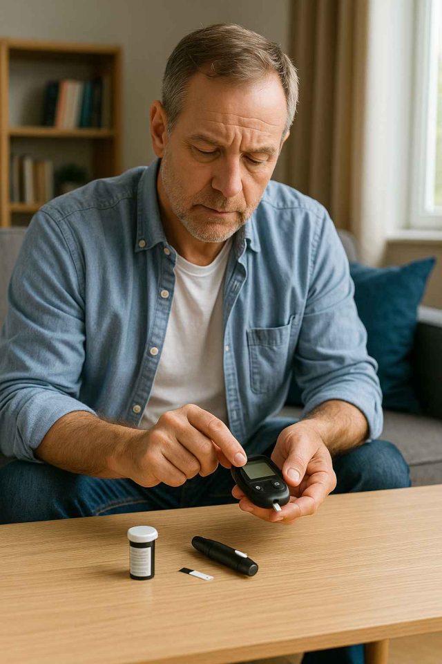 Doctor and patient reviewing symptoms of maturity onset diabetes