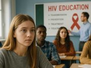 HIV Education in Schools Teen students participating in an HIV awareness lesson.