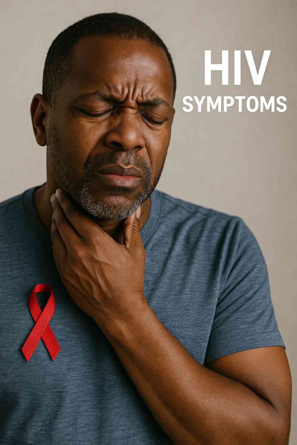 HIV Symptoms Awareness for Early Detection Person appearing fatigued on a couch, possibly experiencing HIV symptoms.