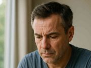 Early Warning Signs and Symptoms of Type 2 Diabetes Middle-aged man using glucose monitor at home for early diabetes detection