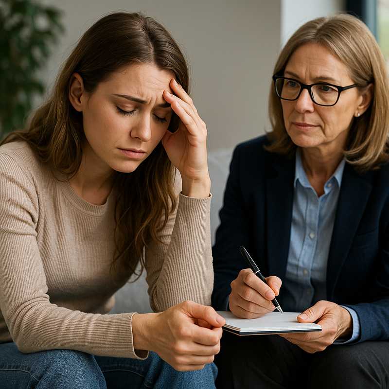 therapy-for-anxiety-impact Counselor and patient during a supportive anxiety therapy session.