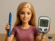 How Barbie with Diabetes Can Help Educate Patients Barbie with Diabetes doll holding an insulin pen and glucometer