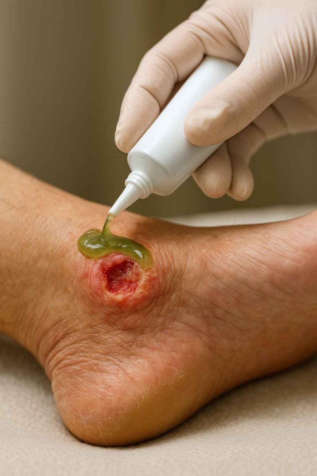 Plant-based gel applied to DFU wound for healing