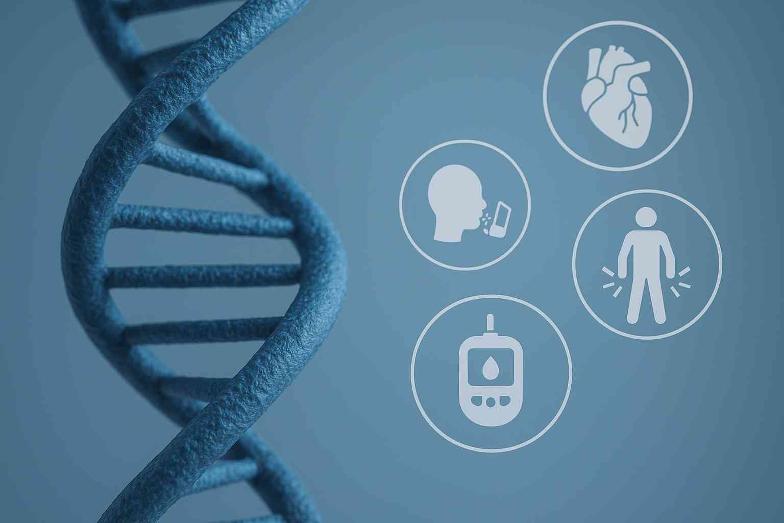 DNA strand showing hereditary influence on chronic illness