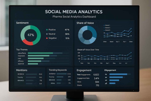 Social media analytics dashboard for pharma marketers